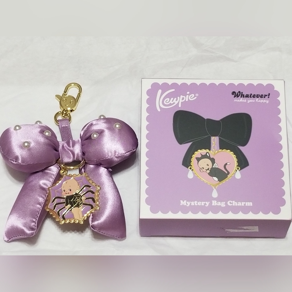 Kewpie Puff Bow Bag Charm: Spider Kewpie